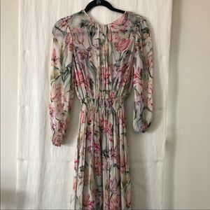 ZARA floral long sleeve dress